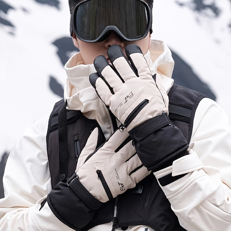 Men's Winter Touchscreen Ski Gloves - Never Give Up Fit & Healthy