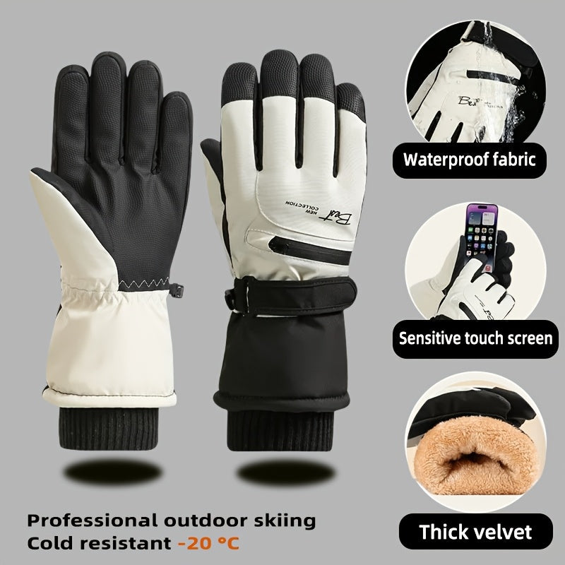 Men's Winter Touchscreen Ski Gloves - Never Give Up Fit & Healthy