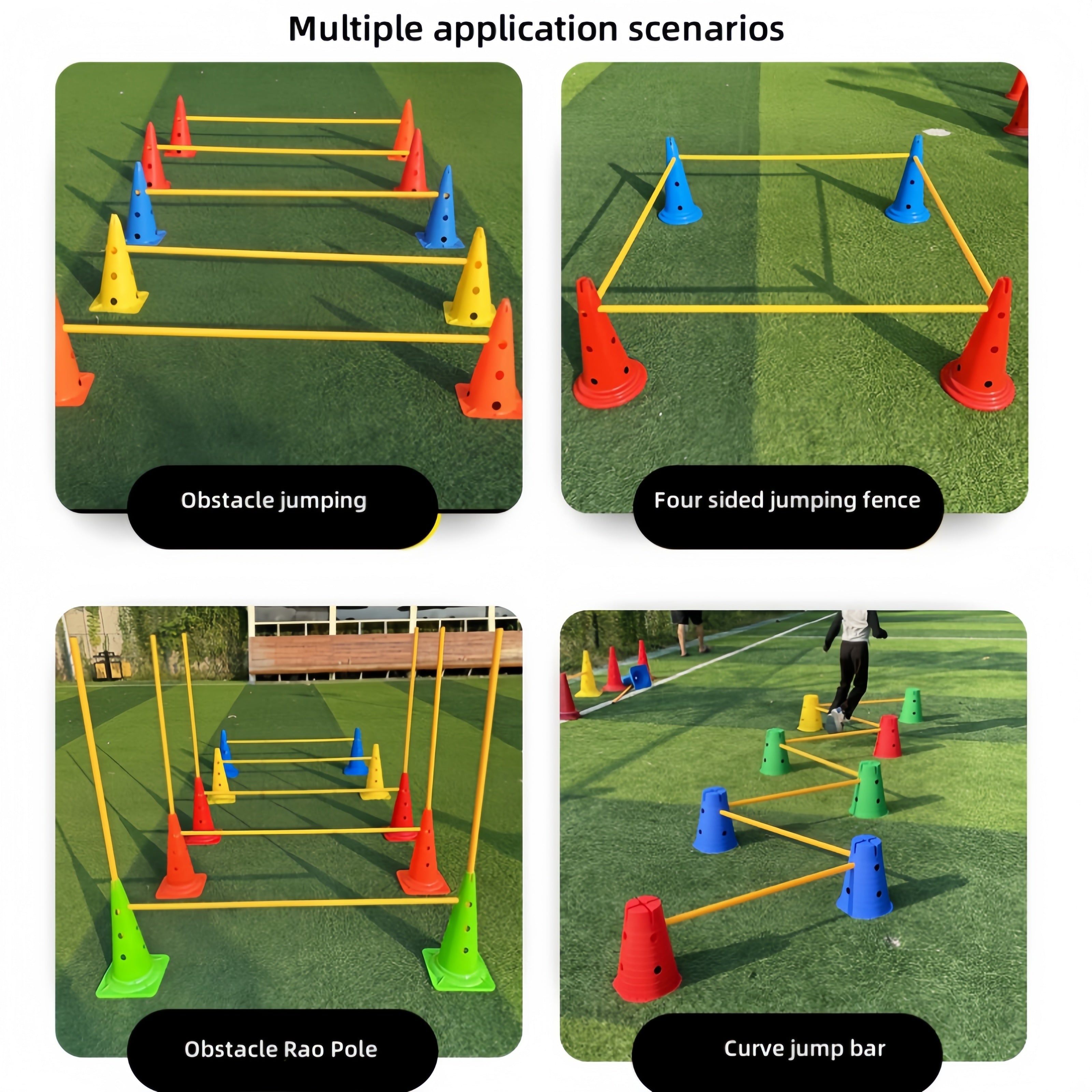 NNETM 9-Piece Adjustable Agility Kit – Boost Speed, Footwork & Coordination for Youth Athletes - Never Give Up Fit & Healthy