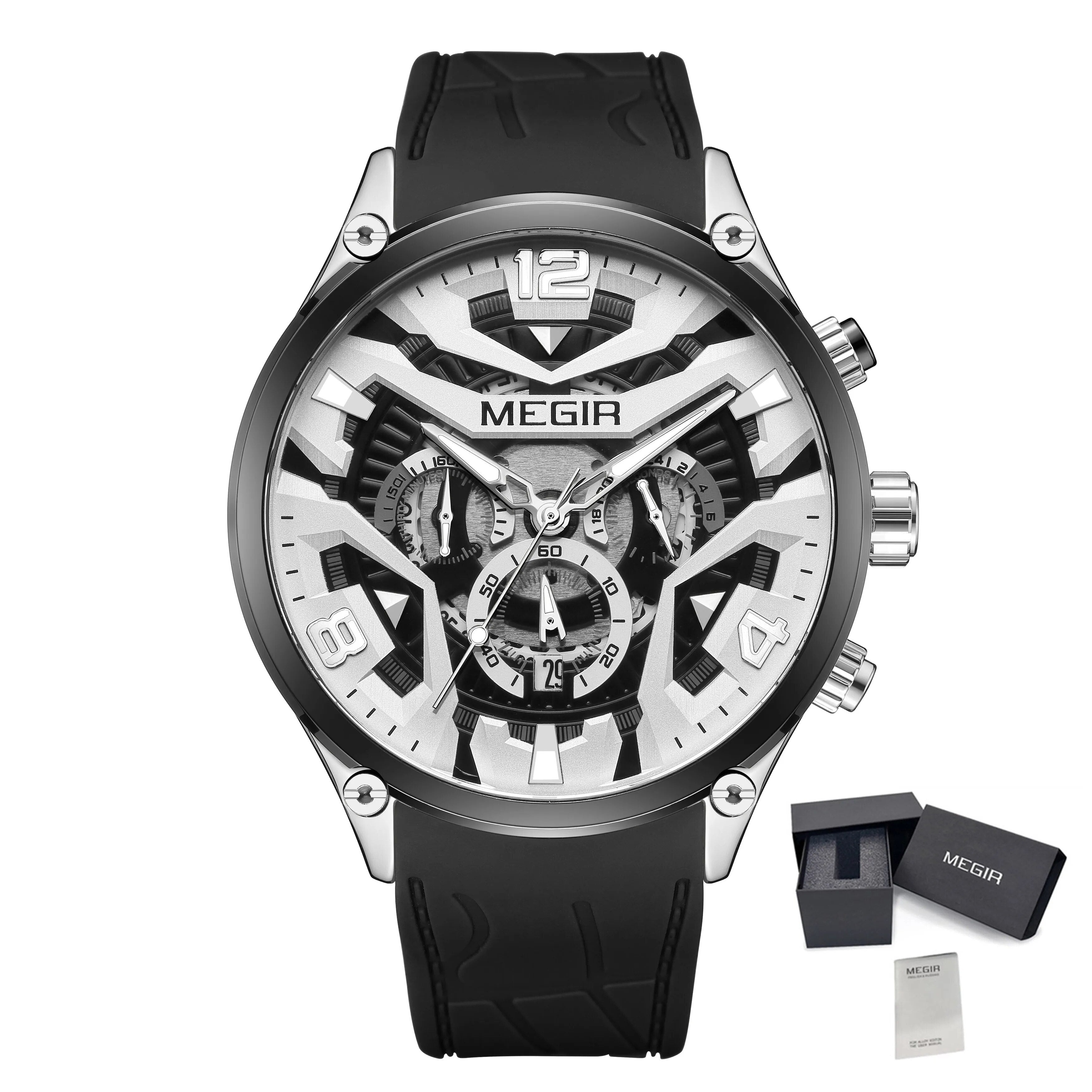 Quartz Sports Watch – Rugged Design, 3ATM Water Resistance & Comfortable Silicone Band - Never Give Up Fit & Healthy