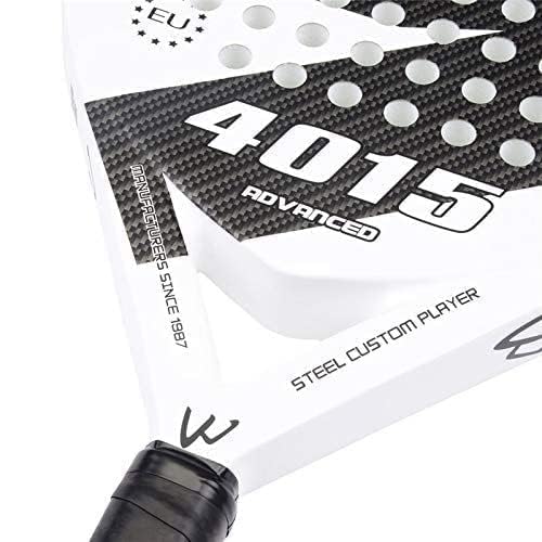 Padel Tennis Racket Carbon Fiber Diamond Shape with Bag Included - White and Black, One Size - Never Give Up Fit & Healthy