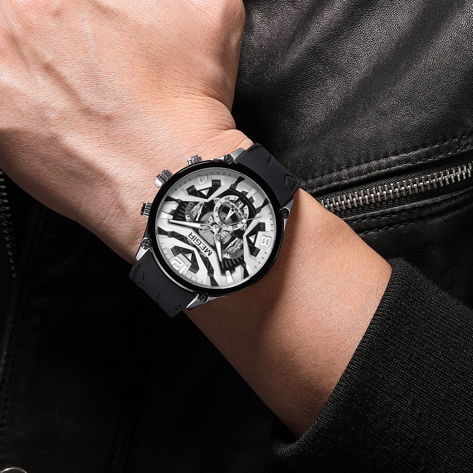 Quartz Sports Watch – Rugged Design, 3ATM Water Resistance & Comfortable Silicone Band - Never Give Up Fit & Healthy