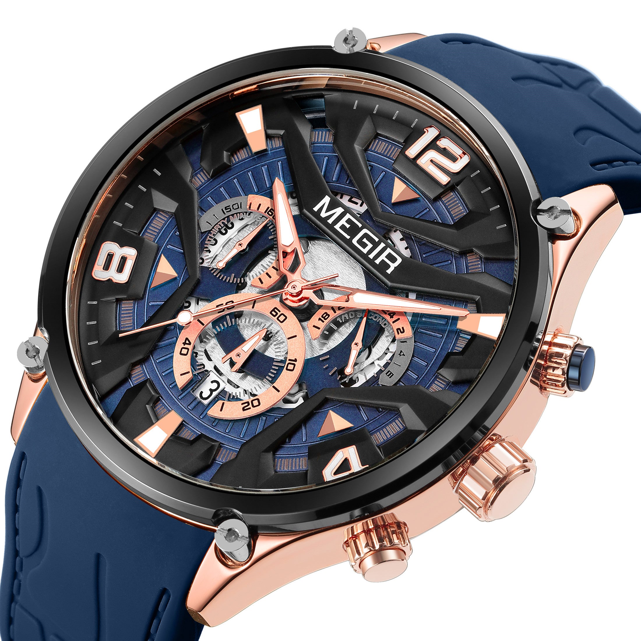 Quartz Sports Watch – Rugged Design, 3ATM Water Resistance & Comfortable Silicone Band - Never Give Up Fit & Healthy