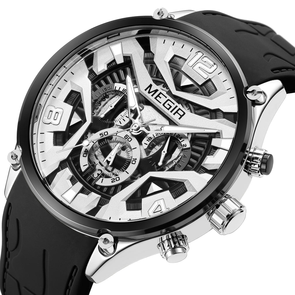 Quartz Sports Watch – Rugged Design, 3ATM Water Resistance & Comfortable Silicone Band - Never Give Up Fit & Healthy