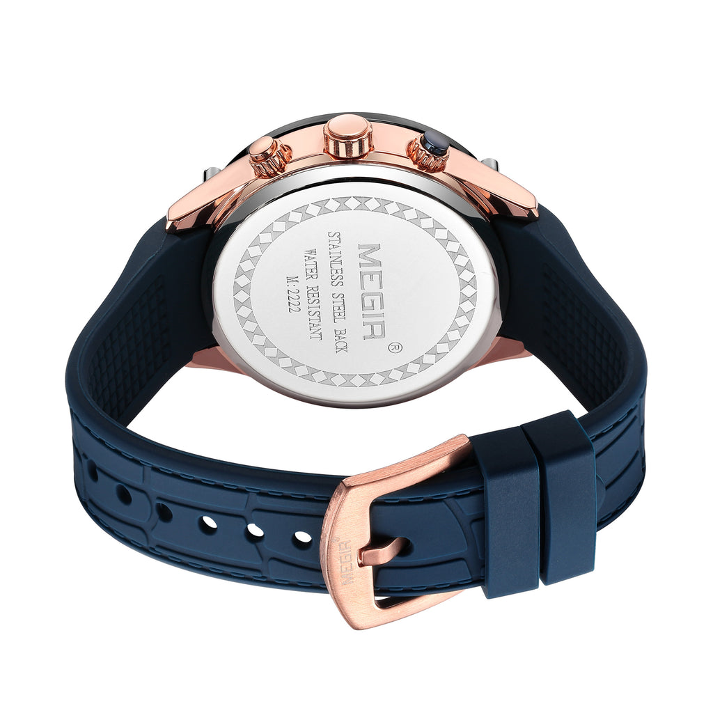 Quartz Sports Watch – Rugged Design, 3ATM Water Resistance & Comfortable Silicone Band - Never Give Up Fit & Healthy