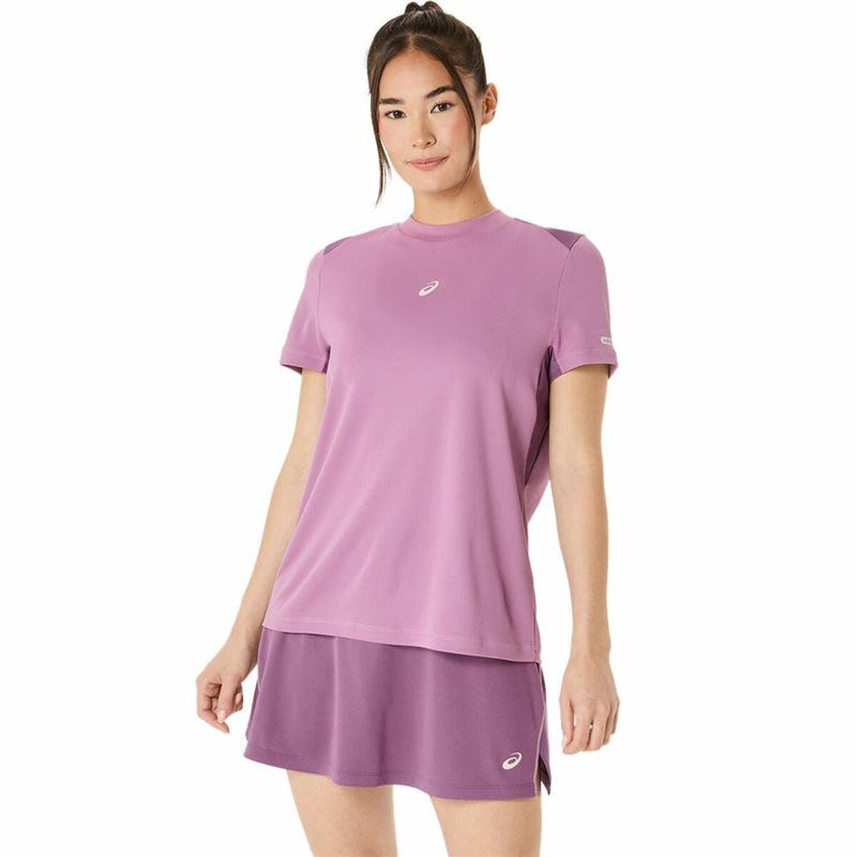 Women’s Short Sleeve T-Shirt Asics Padel Court Ss Top Purple Violet - Never Give Up Fit & Healthy