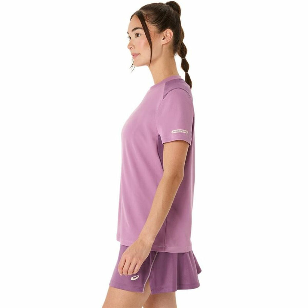 Women’s Short Sleeve T-Shirt Asics Padel Court Ss Top Purple Violet - Never Give Up Fit & Healthy