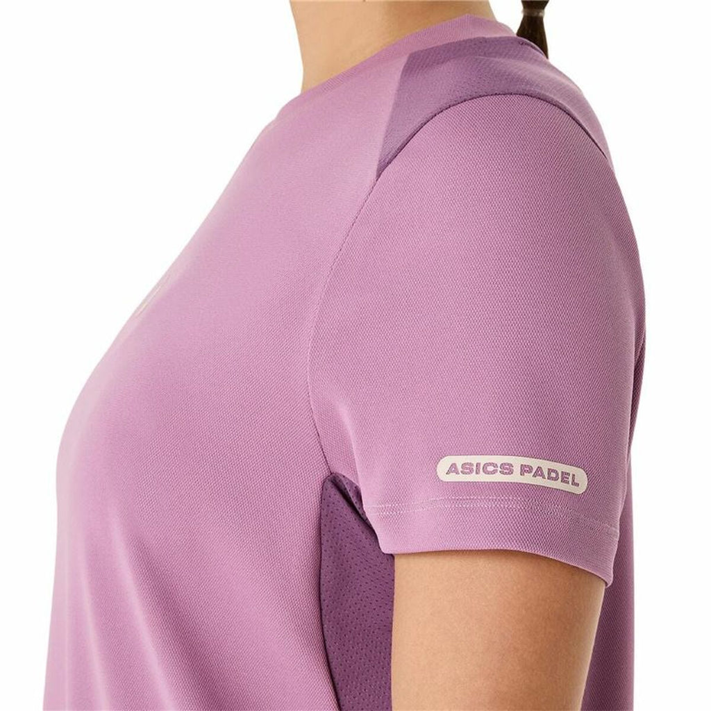 Women’s Short Sleeve T-Shirt Asics Padel Court Ss Top Purple Violet - Never Give Up Fit & Healthy