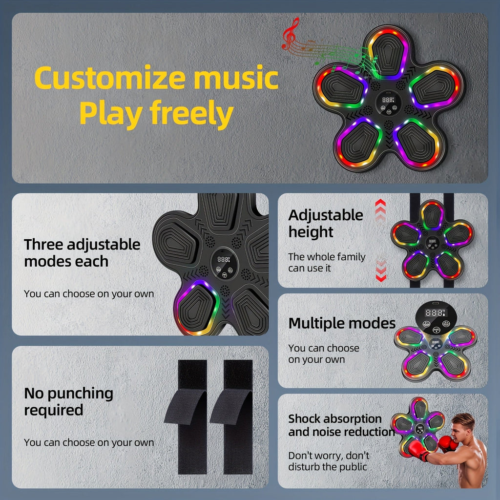 NNETM Smart Music Boxing Machine Wall Target Trainer - Never Give Up Fit & Healthy