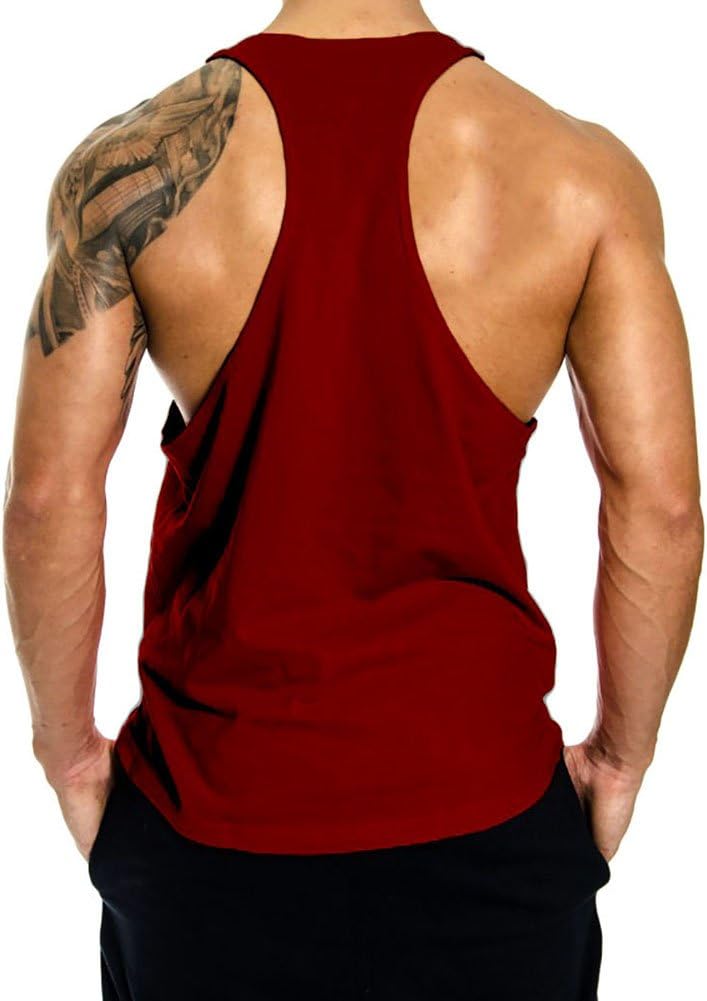 Men's Gym Tank Tops Y-Back Workout Muscle Tee Sleeveless Fitness Bodybuilding Tank - Never Give Up Fit & Healthy