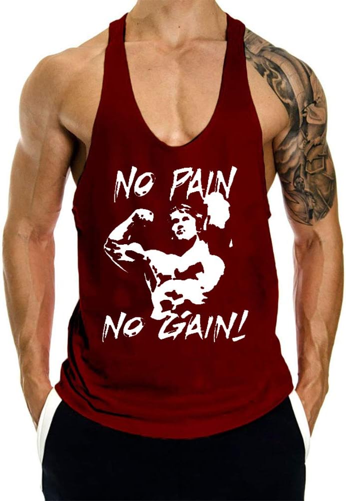 Men's Gym Tank Tops Y-Back Workout Muscle Tee Sleeveless Fitness Bodybuilding Tank - Never Give Up Fit & Healthy