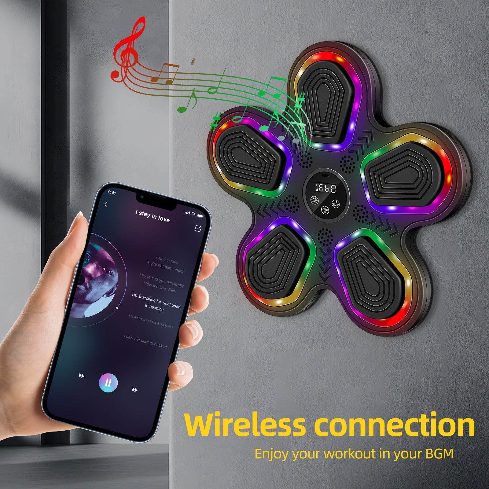 NNETM Smart Music Boxing Machine Wall Target Trainer - Never Give Up Fit & Healthy