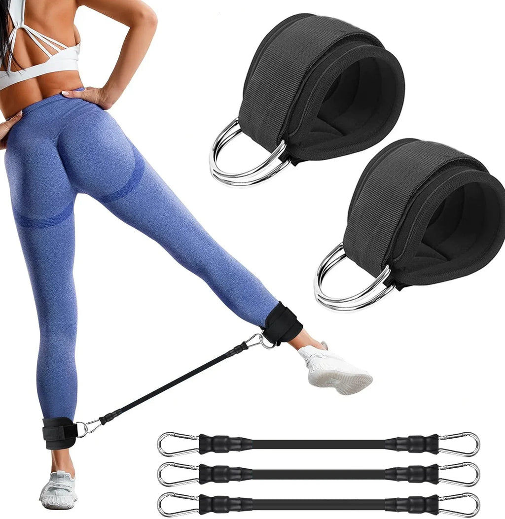 Ankle Resistance Bands Set for Leg and Butt Training - Never Give Up Fit & Healthy