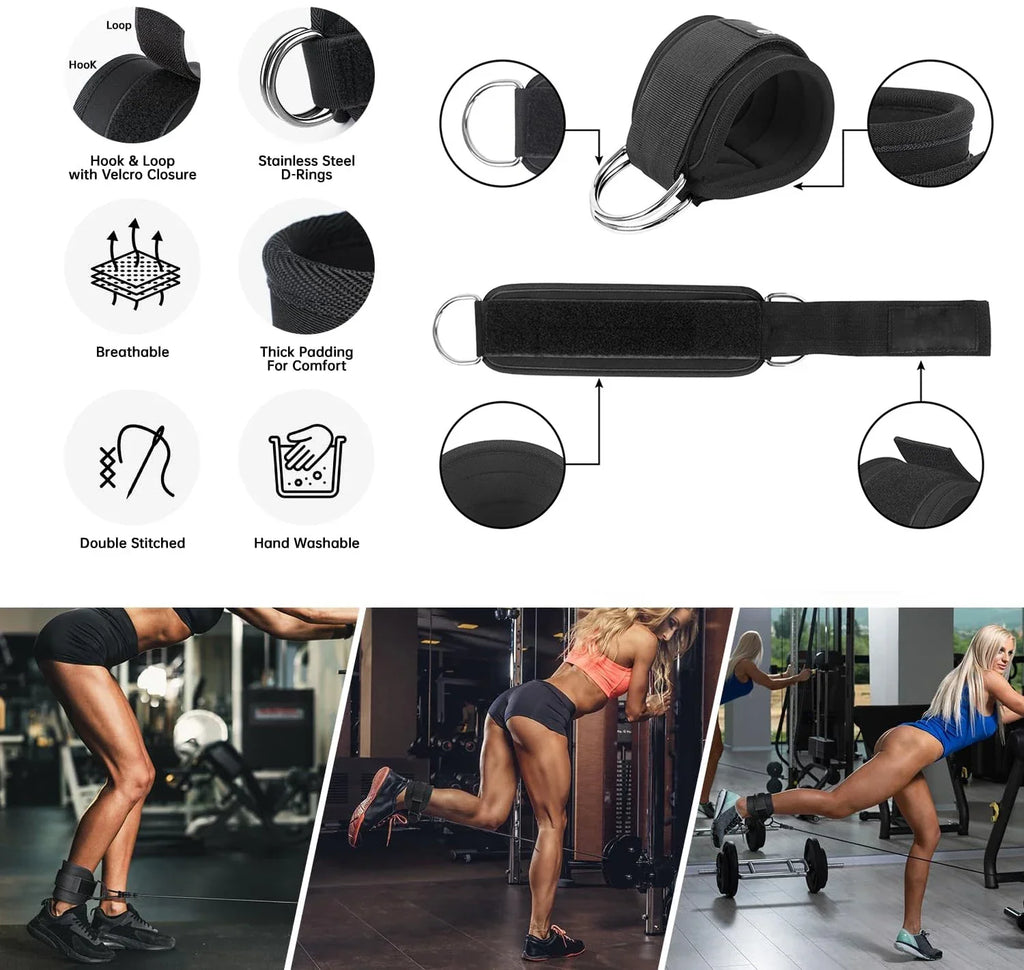 Ankle Resistance Bands Set for Leg and Butt Training - Never Give Up Fit & Healthy