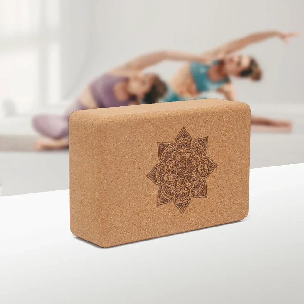 Cork Yoga Block Set Non-Slip High Density (Brown) - Never Give Up Fit & Healthy