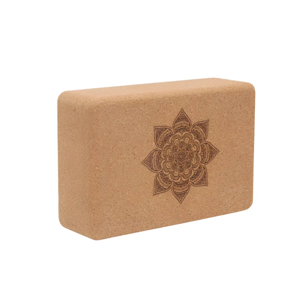 Cork Yoga Block Set Non-Slip High Density (Brown) - Never Give Up Fit & Healthy