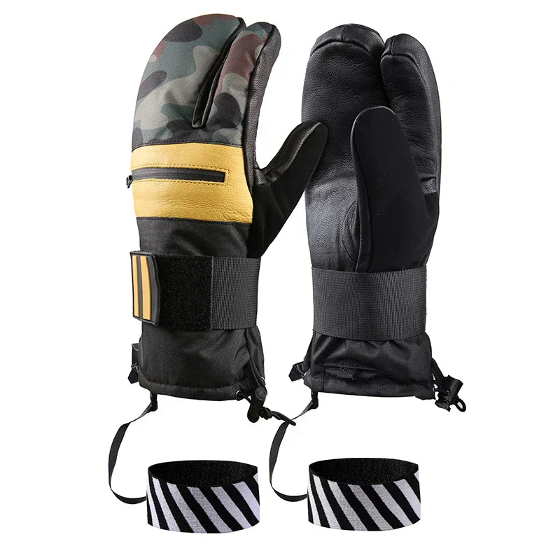Five Finger Design Ski Gloves - Never Give Up Fit & Healthy