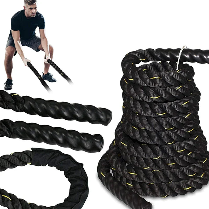 Heavy Weighted Jump Rope – 3m Training Rope for Strength, Agility & Fat Burn - Never Give Up Fit & Healthy