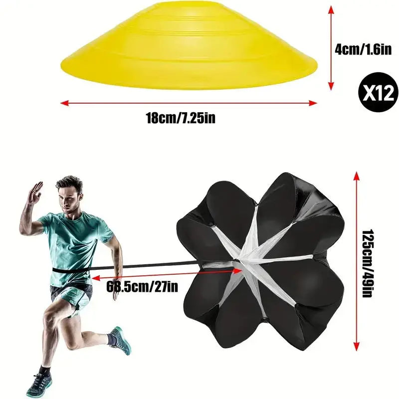 Professional Soccer Training Speed Parachute Set - Never Give Up Fit & Healthy