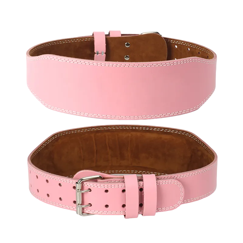 Women's Pink Weight Lifting Belt - 10.5cm Back Support - Never Give Up Fit & Healthy