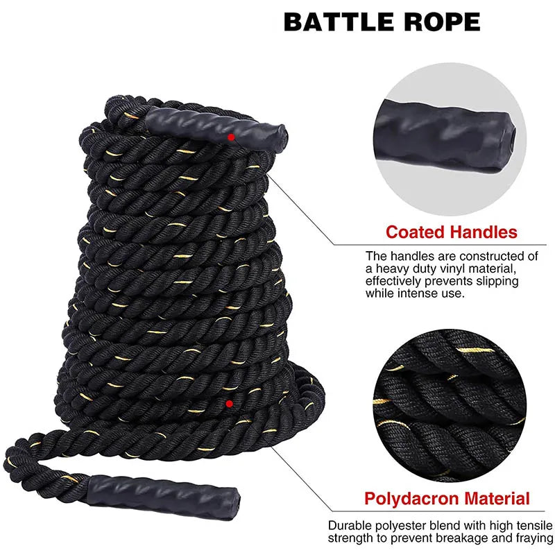 Heavy Weighted Jump Rope – 3m Training Rope for Strength, Agility & Fat Burn - Never Give Up Fit & Healthy