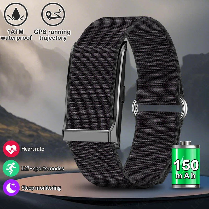 NNEOBA No-Screen Smart Fitness Band Black - Never Give Up Fit & Healthy