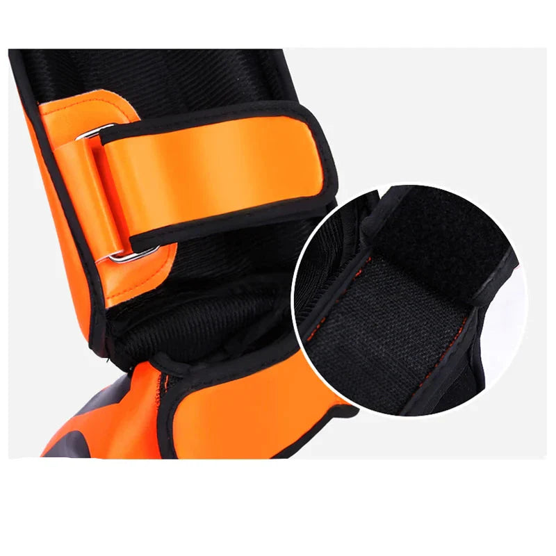 Mixed Martial Arts Shin Guards Protection Pads Orange - Never Give Up Fit & Healthy