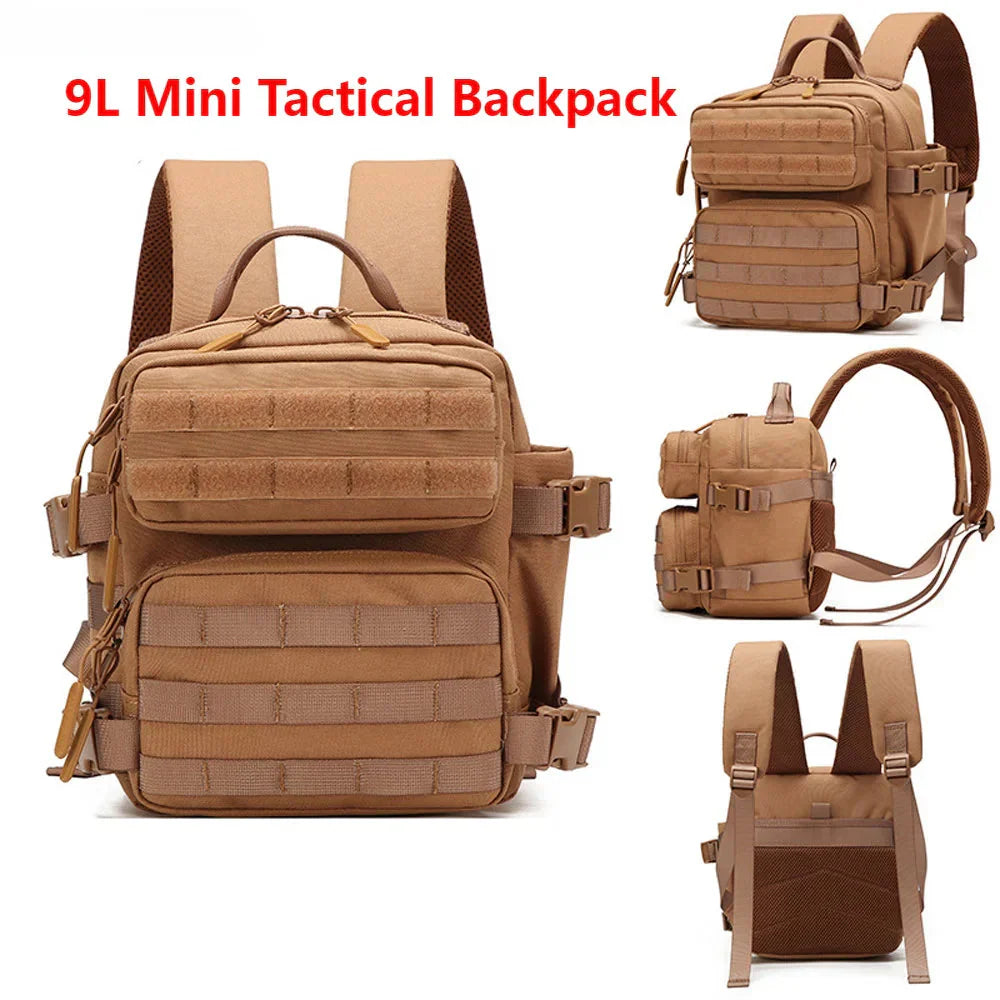 9L Tactical Sport Backpack Bug Out Bag Khaki - Never Give Up Fit & Healthy