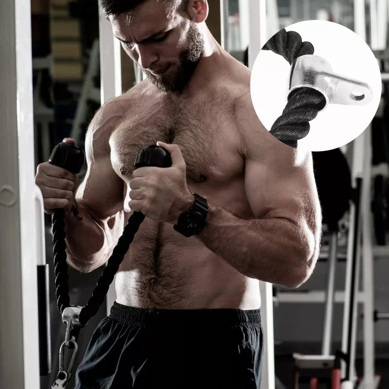 Triceps Rope Pull Down Device for Gym - Never Give Up Fit & Healthy