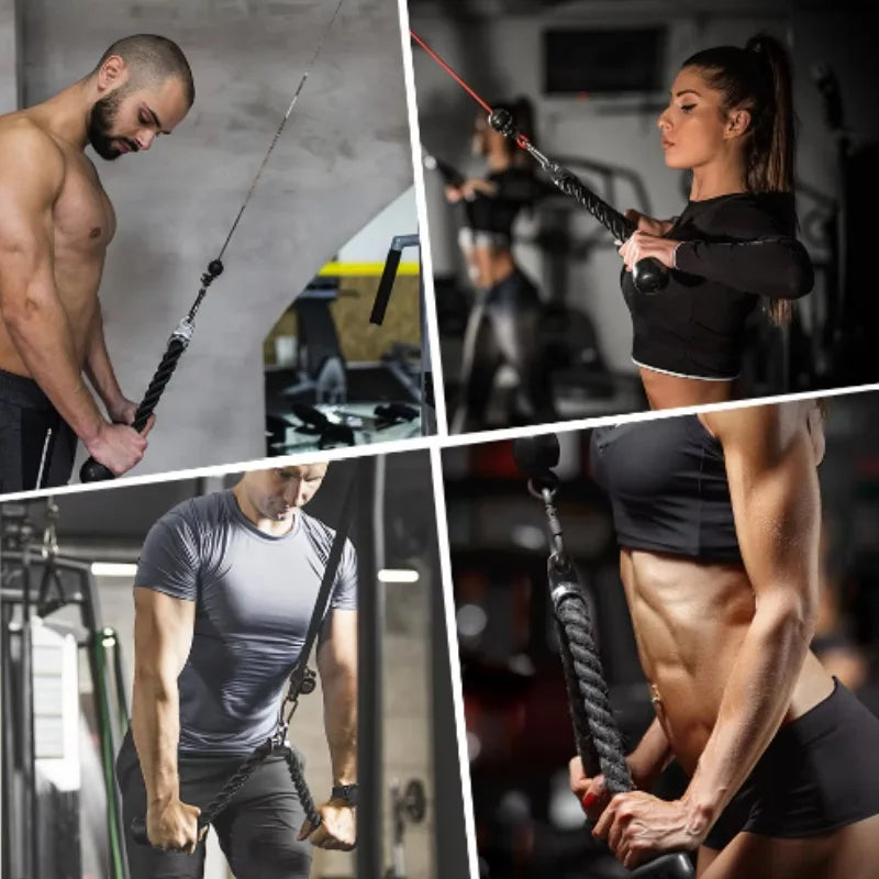 Triceps Rope Pull Down Device for Gym - Never Give Up Fit & Healthy