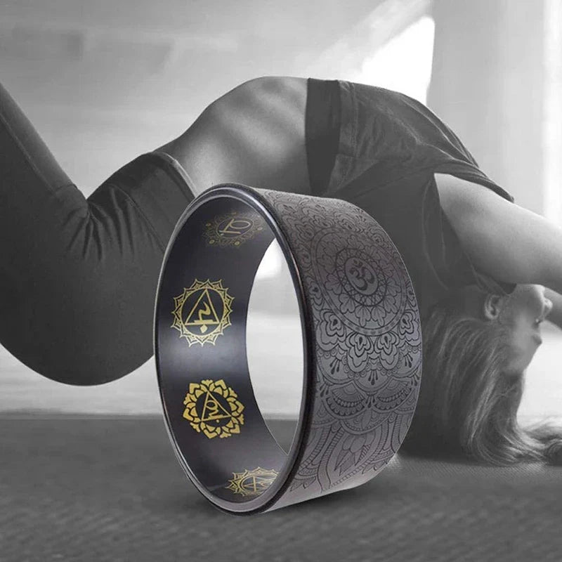 NNEOBA Mandala Yoga Wheel – Deep Stretch, Back Relief & Flexibility Enhancer - Never Give Up Fit & Healthy