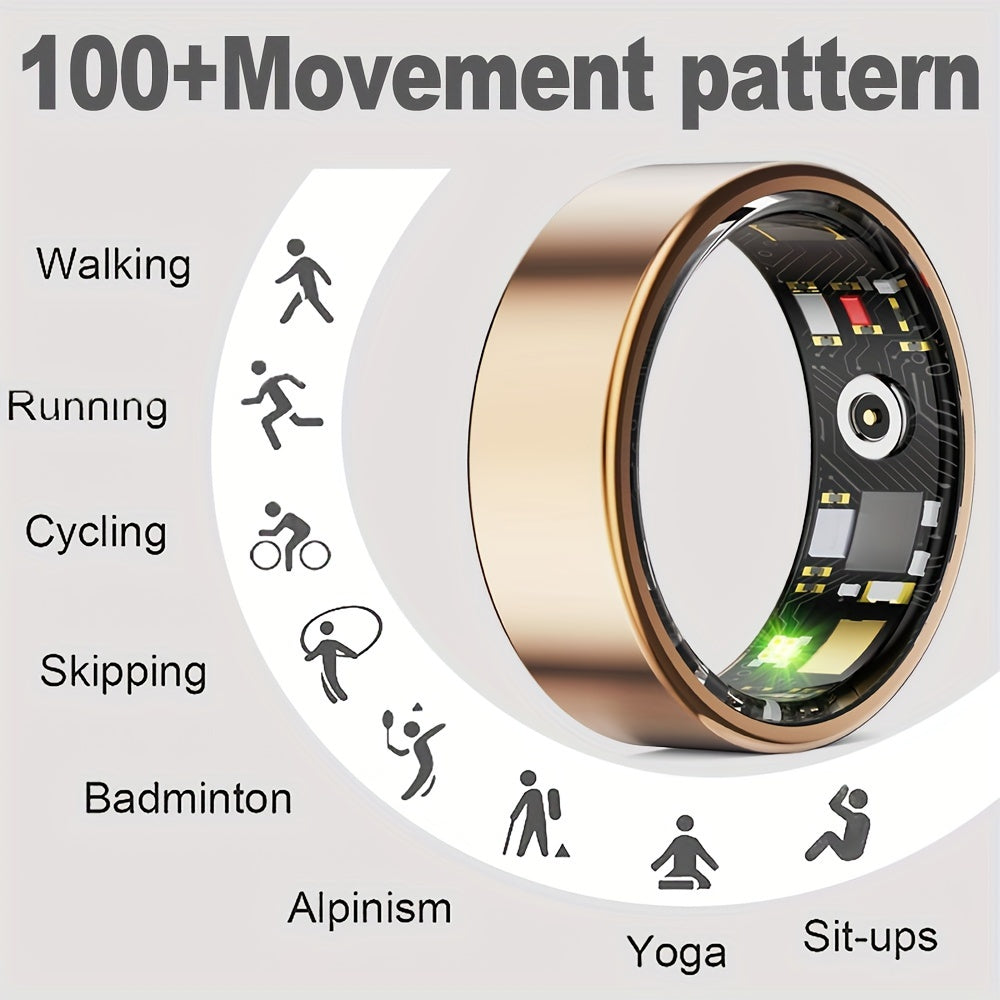Smart Fitness Ring with Charging Case - Gold - Never Give Up Fit & Healthy
