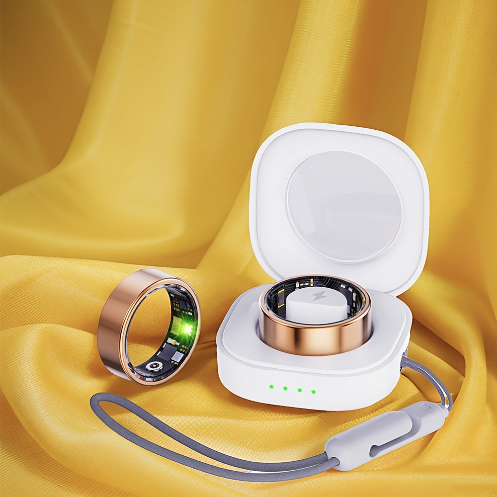 Smart Fitness Ring with Charging Case - Gold - Never Give Up Fit & Healthy