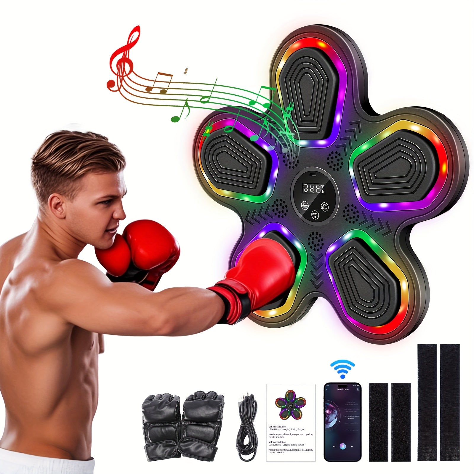NNETM Smart Music Boxing Machine Wall Target Trainer - Never Give Up Fit & Healthy