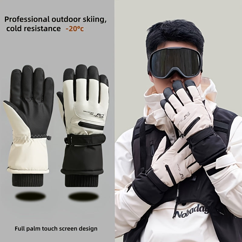 Men's Winter Touchscreen Ski Gloves - Never Give Up Fit & Healthy