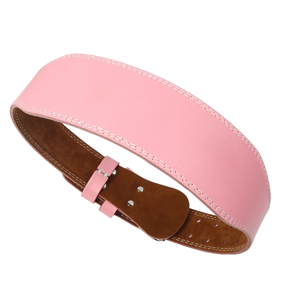Women's Pink Weight Lifting Belt - 10.5cm Back Support - Never Give Up Fit & Healthy