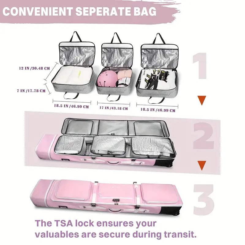 Snowboard Bag with Wheels and TSA Lock - Never Give Up Fit & Healthy