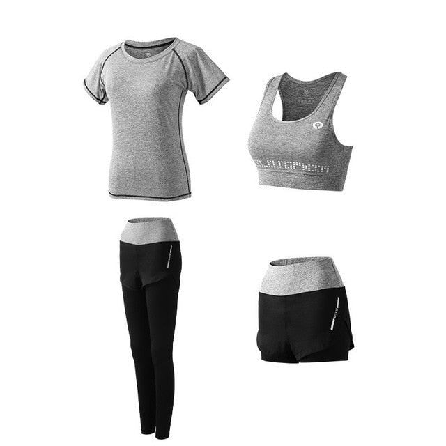 5-Piece Women's Yoga & Fitness Set – Quick-Dry, Compressed & Built for Performance - Never Give Up Fit & Healthy